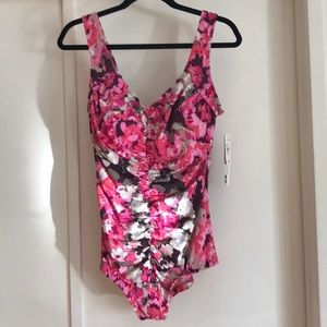 Brown posey one piece swimsuit size 18W